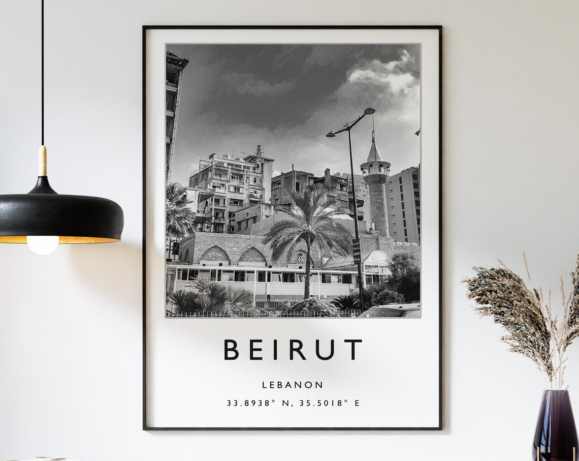 Beirut Travel Print Beirut Travel Poster Lebanon Travel Print Lebanese Print Black And White Travel Poster Travel Art Travel Gift