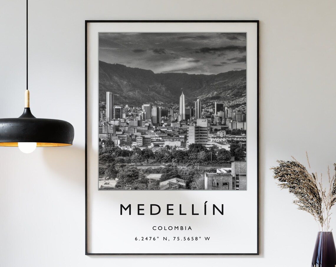 Medellin Colombia Travel Poster, South America