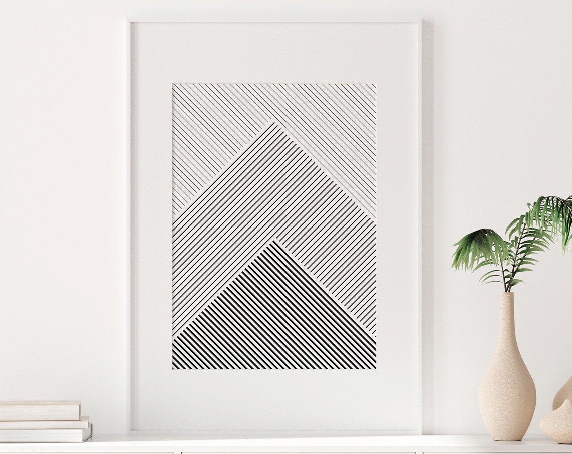 Geometric Shapes Print, Minimalist Mid-Century Art