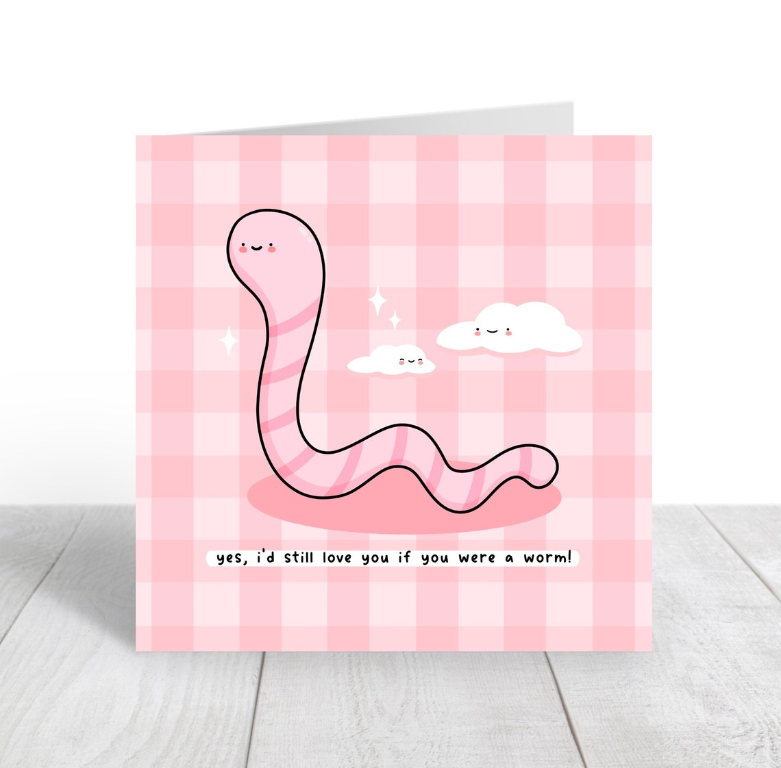 Kawaii Yes I Would Still Love You If You Were a Worm Pun Print - Image 4