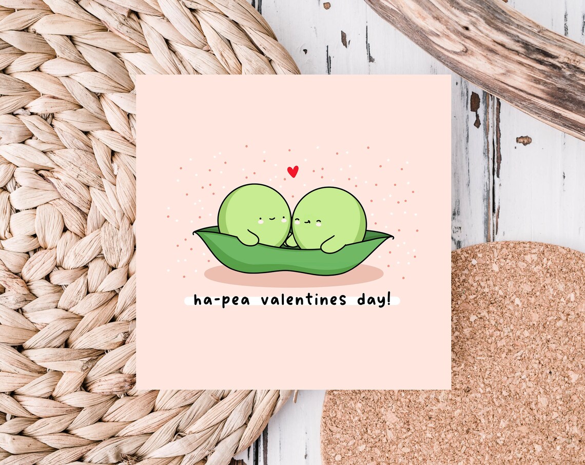 Two Peas In A Pod Funny Kawaii Valentine Poster Print - Image 2