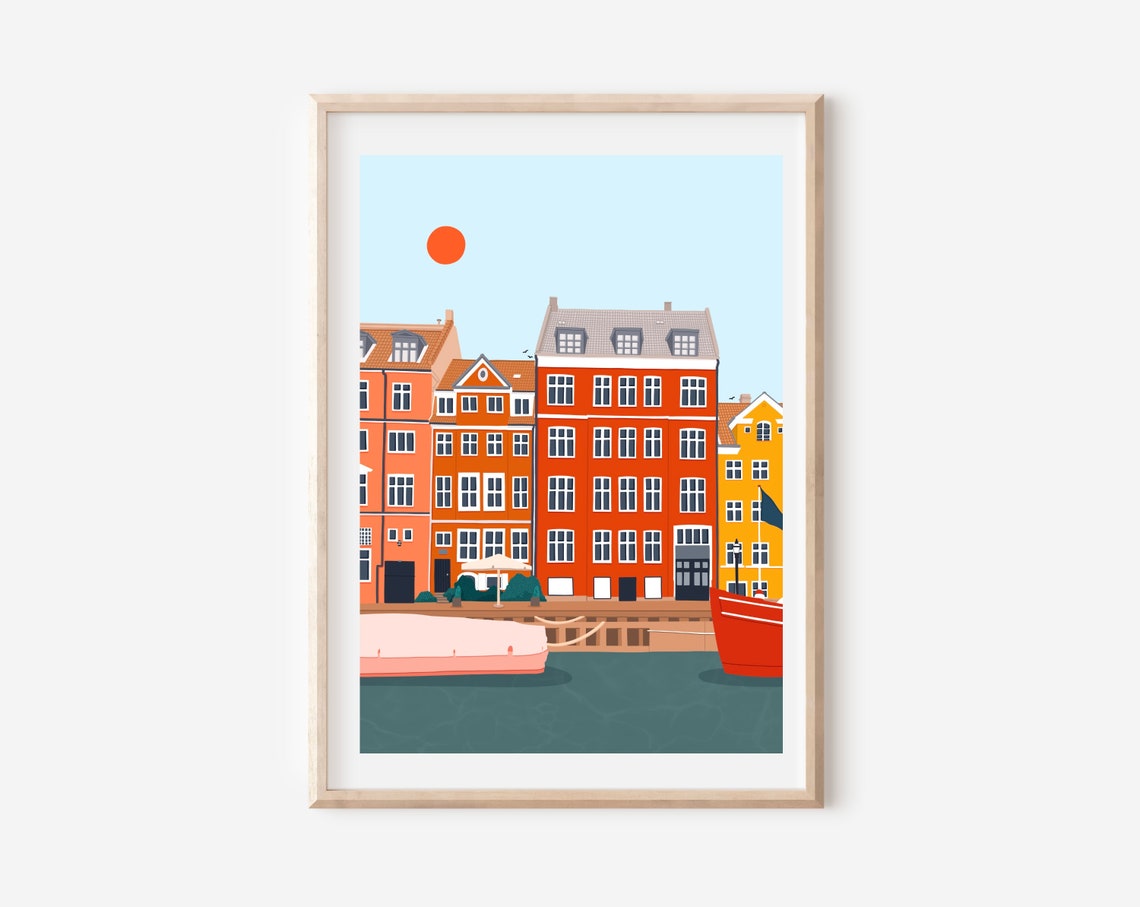 Copenhagen Nyhavn Harbour Colourful Houses Daytime Art Print - Image 5