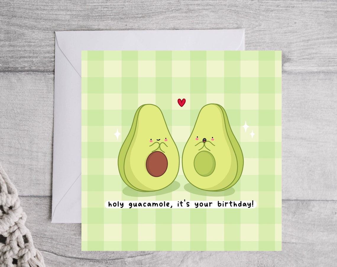 Kawaii Holy Guacamole Its Your Birthday Avocado Pun Art Print - Image 5