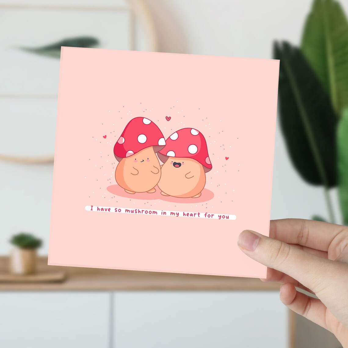 Cute Mushroom Couple So Mushroom in My Heart Love Card Print - Image 5