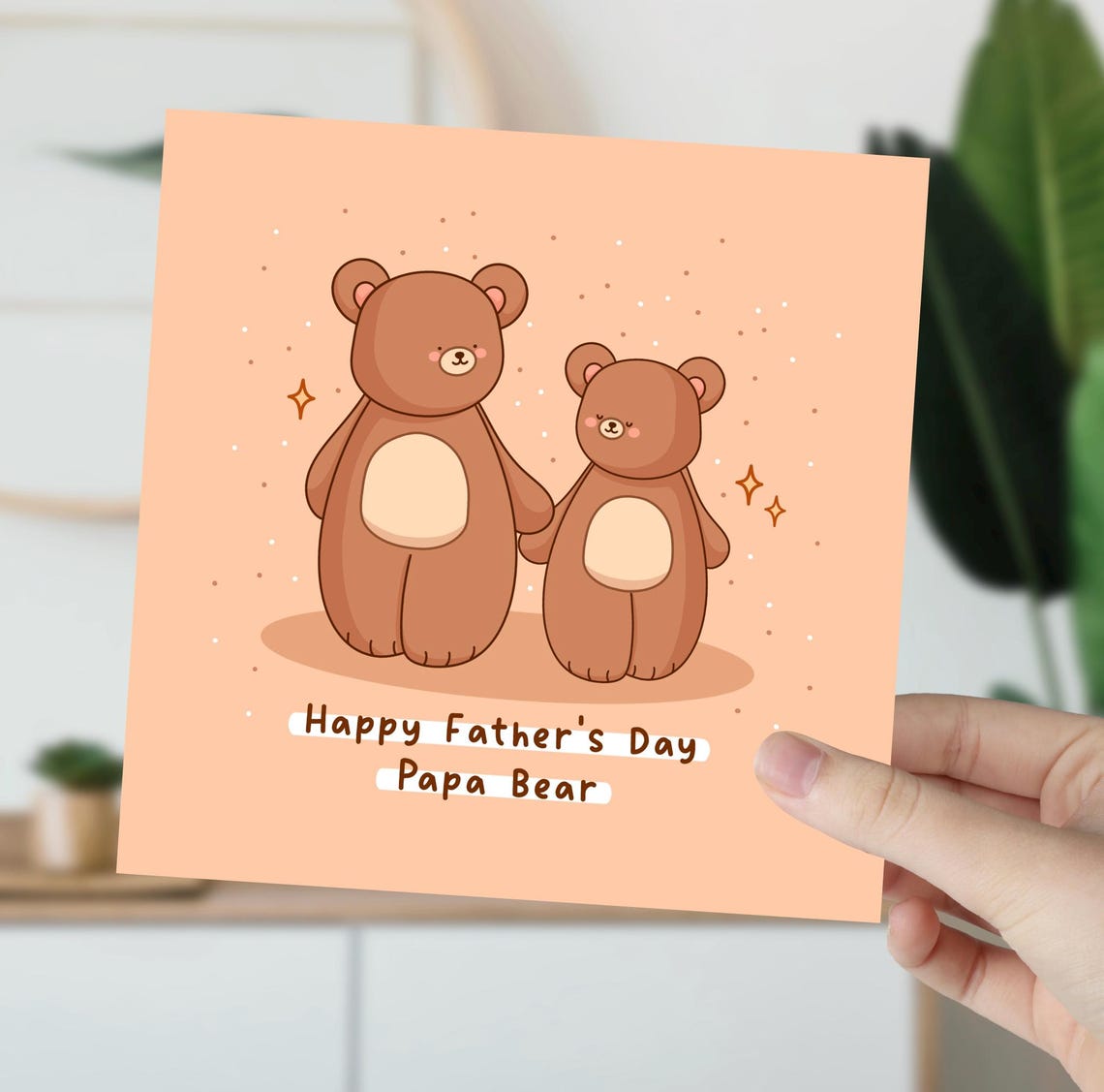 Happy Father's Day Papa Bear Cute Smiling Bear Kawaii Card Poster - Image 5