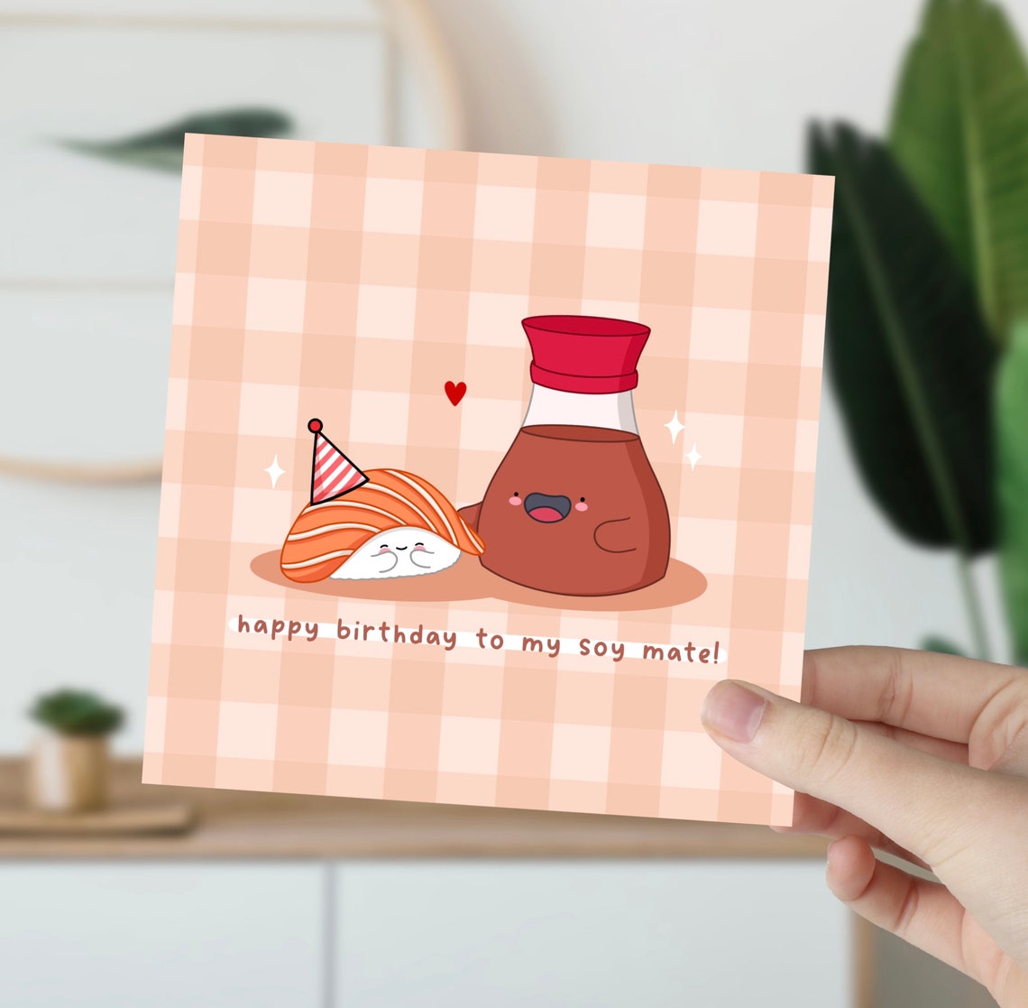 Kawaii Sushi Soy Sauce Bottle Happy Birthday Soy Mate Wall Art - Image 6