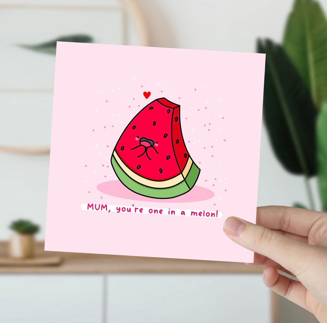 Watermelon Slice MUM Youre One In A Melon Mothers Day Wall Art - Image 6