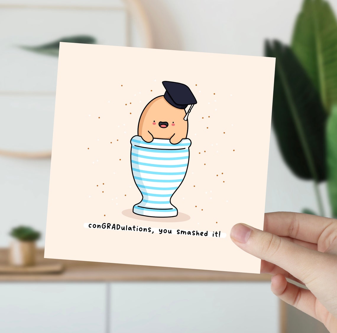 Egg In Striped Cup Graduation Cap ConGRADulations Smashed It Wall Art - Image 6