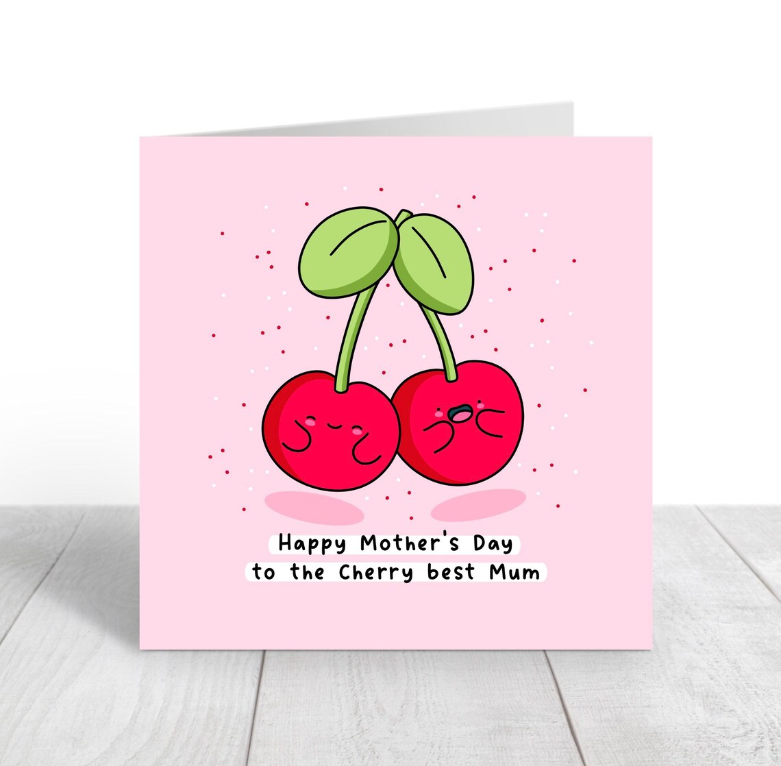 Happy Mothers Day Card Kawaii Card Funny Pun Card Cherry Themed Best Mum - Image 2