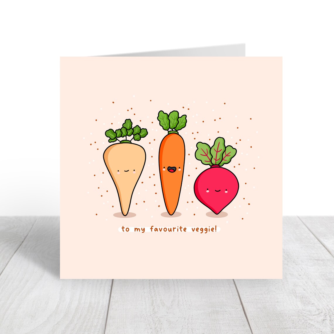 Smiling Veggie Trio To My Favourite Veggie Birthday Card Print - Image 2