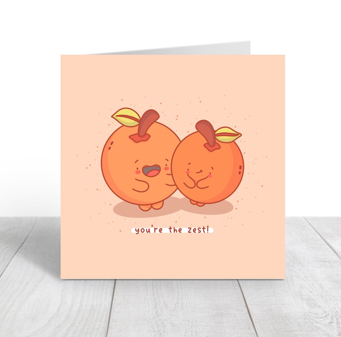 Happy Orange Citrus Pair You Are the Zest Love Card Pun Print - Image 4