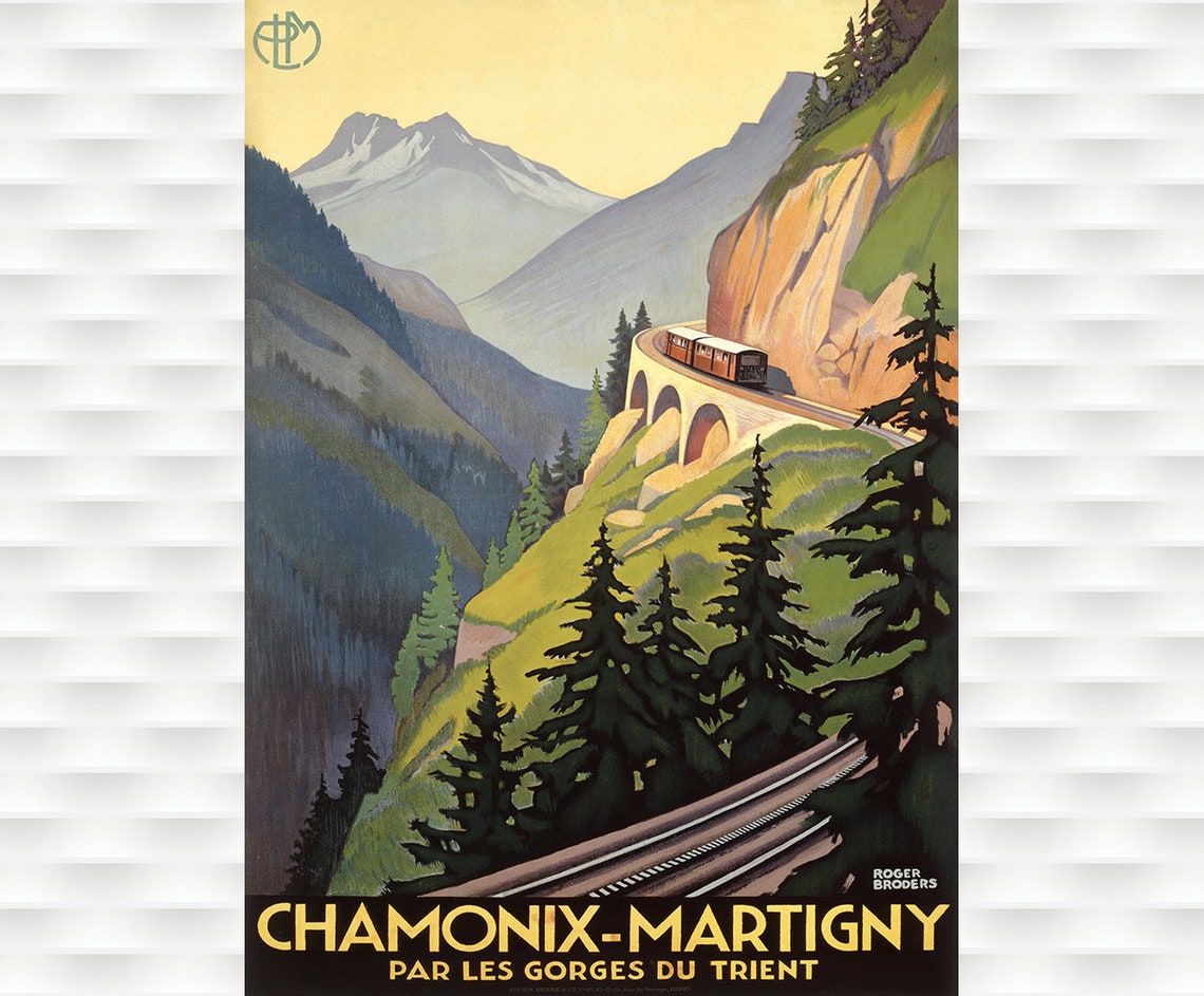 Chamonix Martigny Par Les Gorges Du Trient Roger Broders Poster