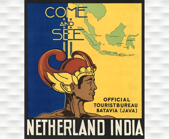 Netherland India Vintage Travel Poster