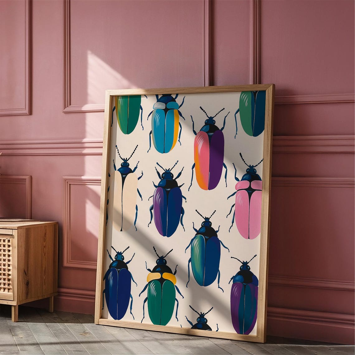 Colorful Beetles Specimen Pattern Rainbow Dopamine Decor Poster - Image 5