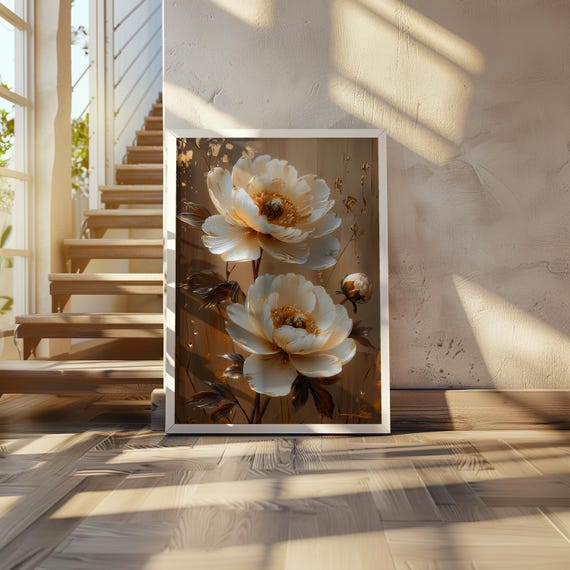 Impressionist Modern Floral Art Warm Muted Colors Glossy Dreamy Decor Wall Botanical Print Nature Inspired Home 20 X 28
