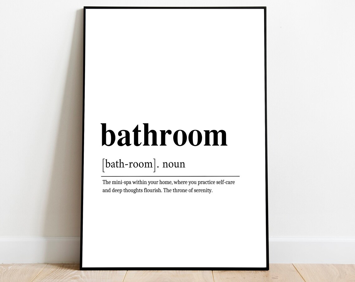 Bathroom Definition Art, Humorous Bathroom Poster