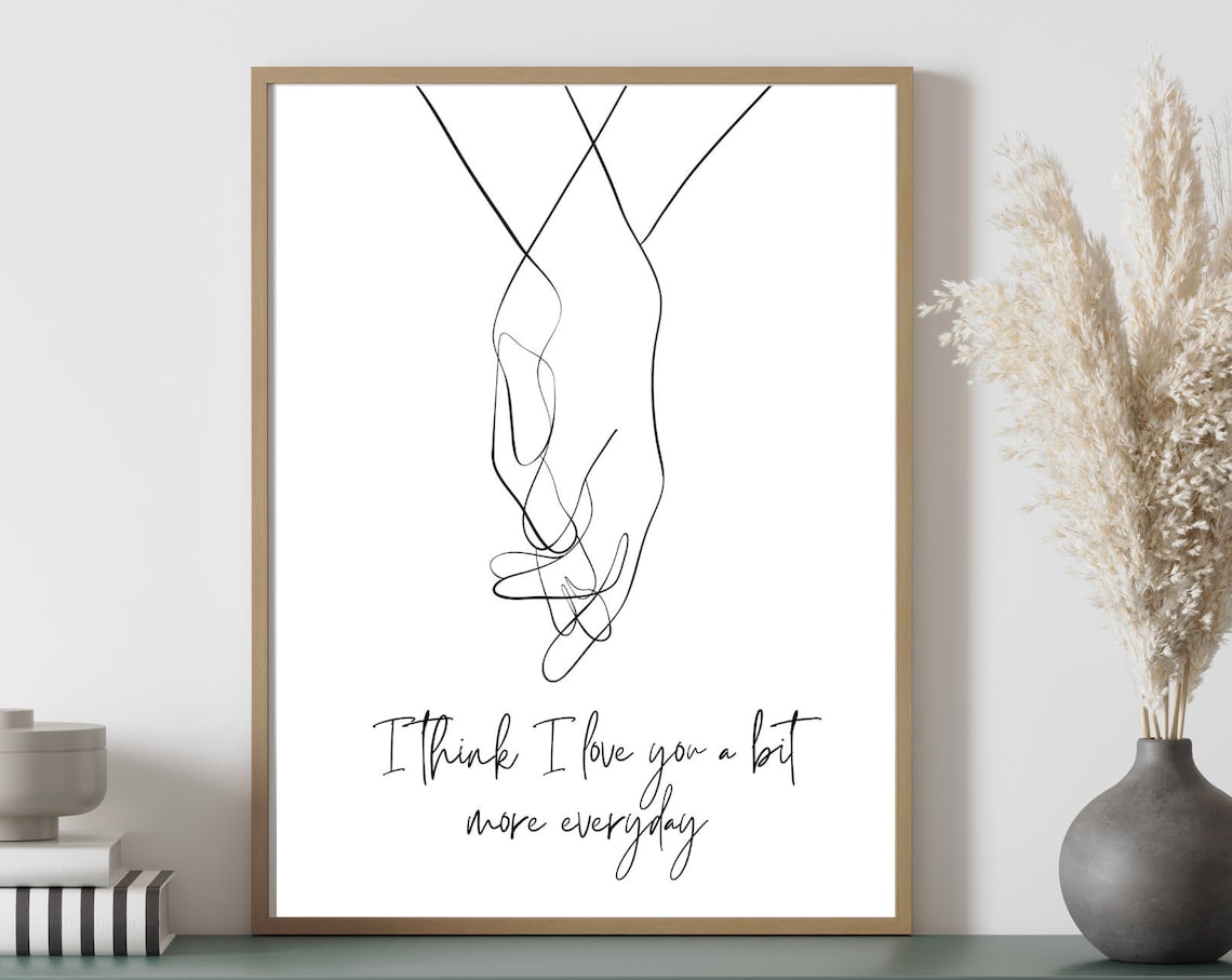 Holding Hands Line Art, I Think I Love You