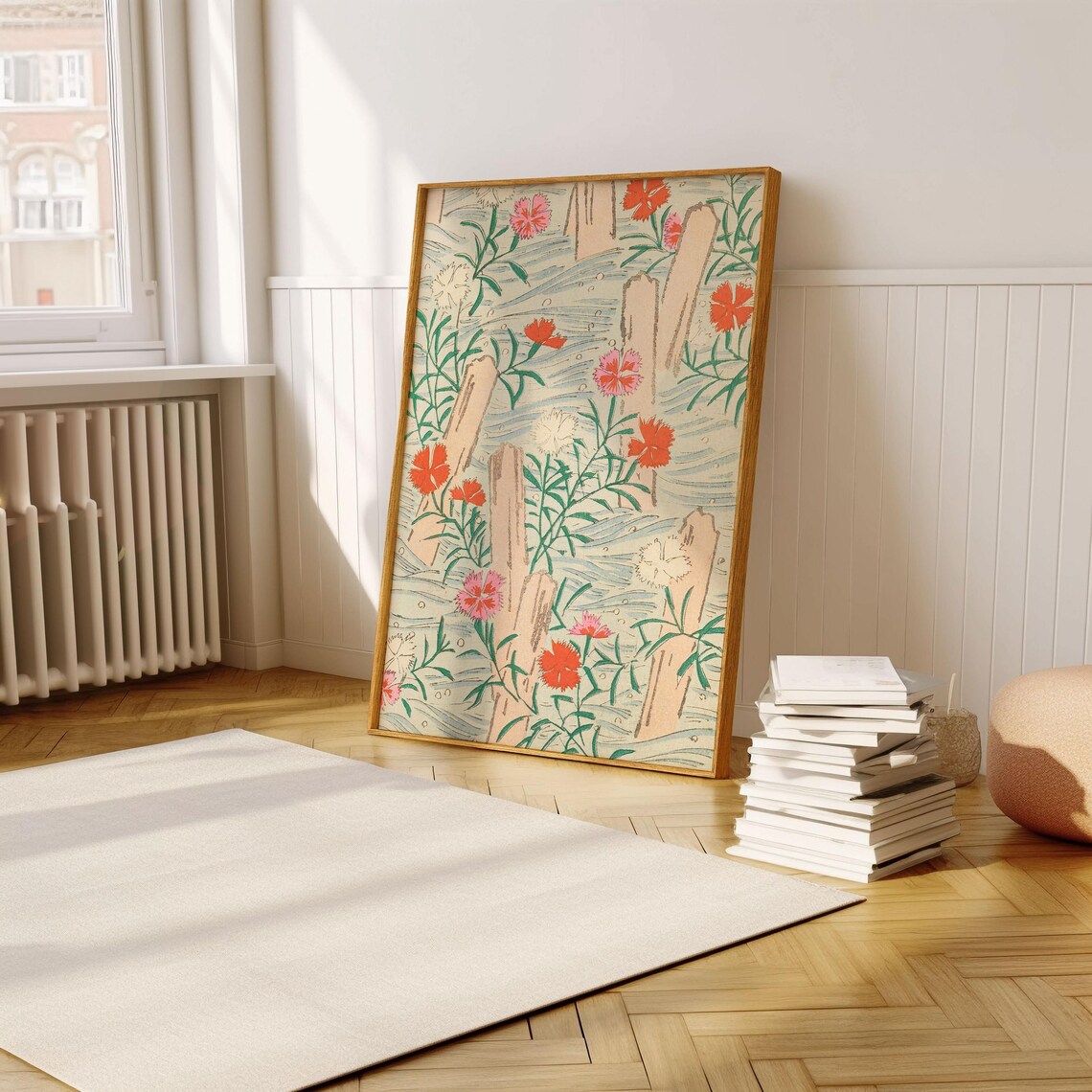 Korin Furuy Japanese Floral Ukiyo-E Exhibition Poster - Image 3