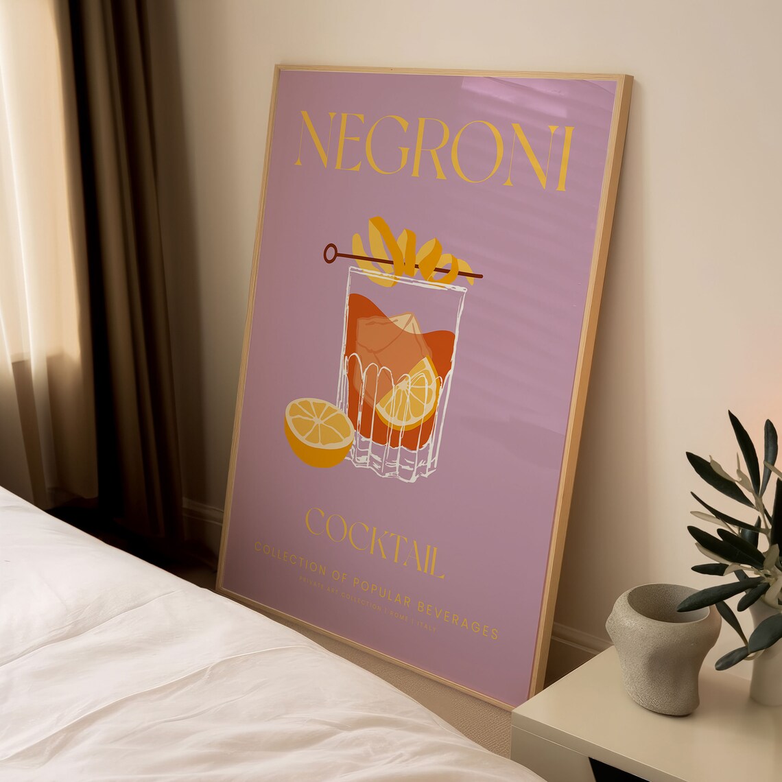 Negroni Cocktail Print, Vintage Bar Kitchen Decor - Image 4