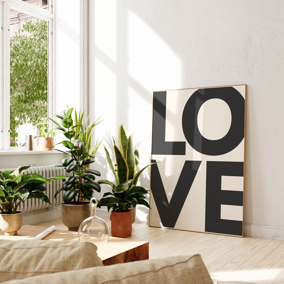 Love Bold Black Typography Minimalist Modern Word Art Poster - Image 3