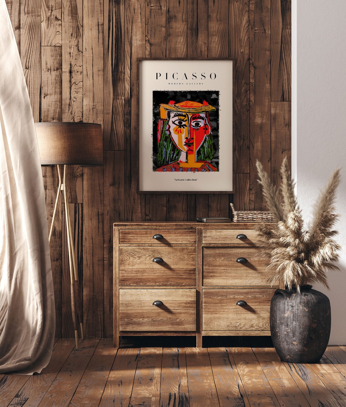 Picasso Cubist Woman with Hat Red Portrait Modern Gallery Poster - Image 3