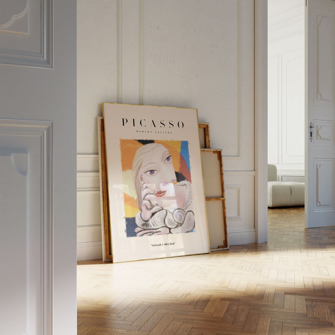 Picasso Exhibition, Neutral Beige Abstract Vintage Minimalist - Image 4