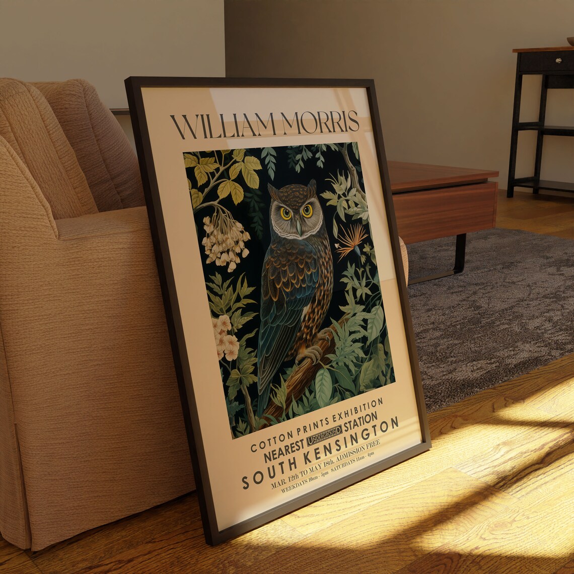 William Morris Owl South Kensington Cotton Exhibition Poster London - Image 4