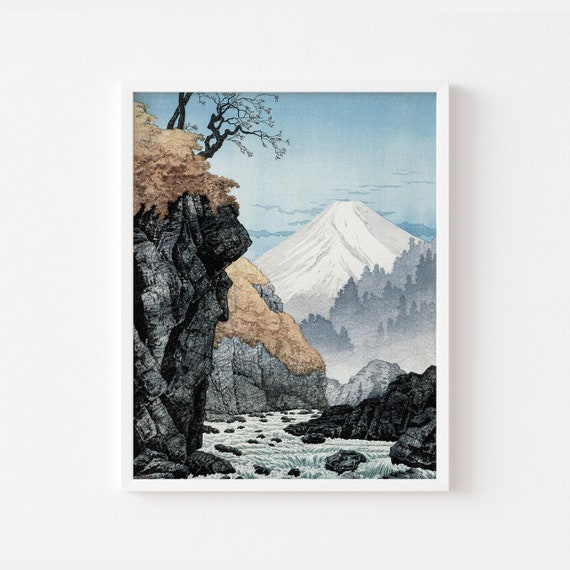 Mountain Art Print Landscape Wall Art Watercolor Mountain Print Midcentury Modern Decor Watercolor Print Boho Prints Art