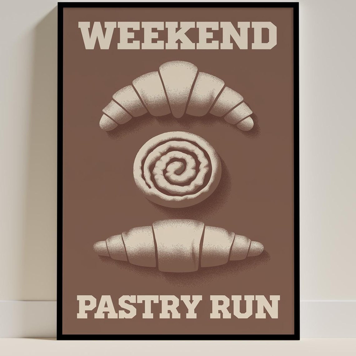 Weekend Pastry Run, Minimalist Kitchen Bakery Art Print