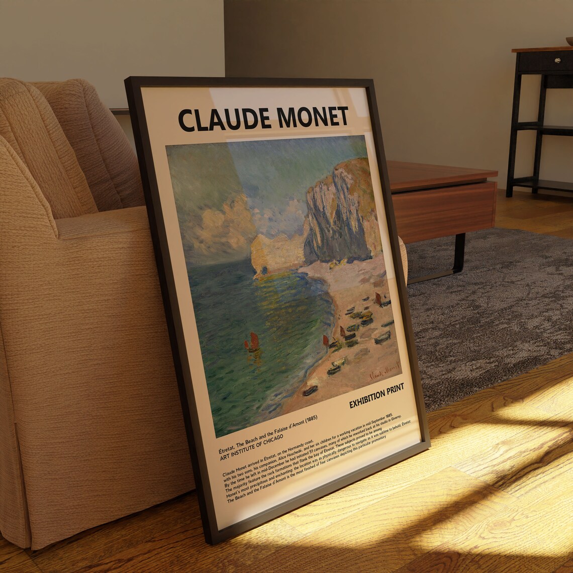 Claude Monet Exhibition, Vintage Minimalist Art Print - Image 3