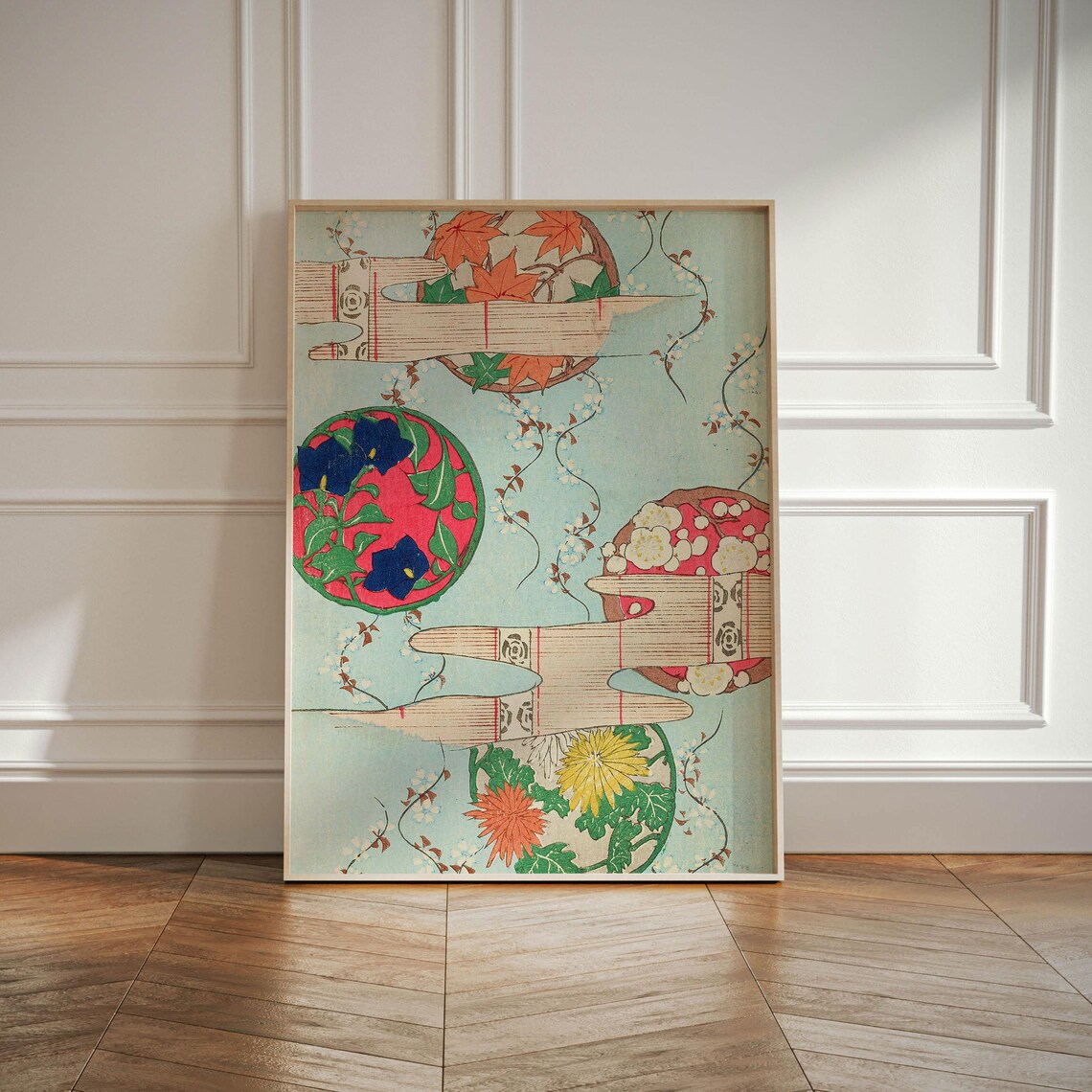 Korin Furuy Japanese Floral, Vintage Ukiyo-e Poster - Image 3