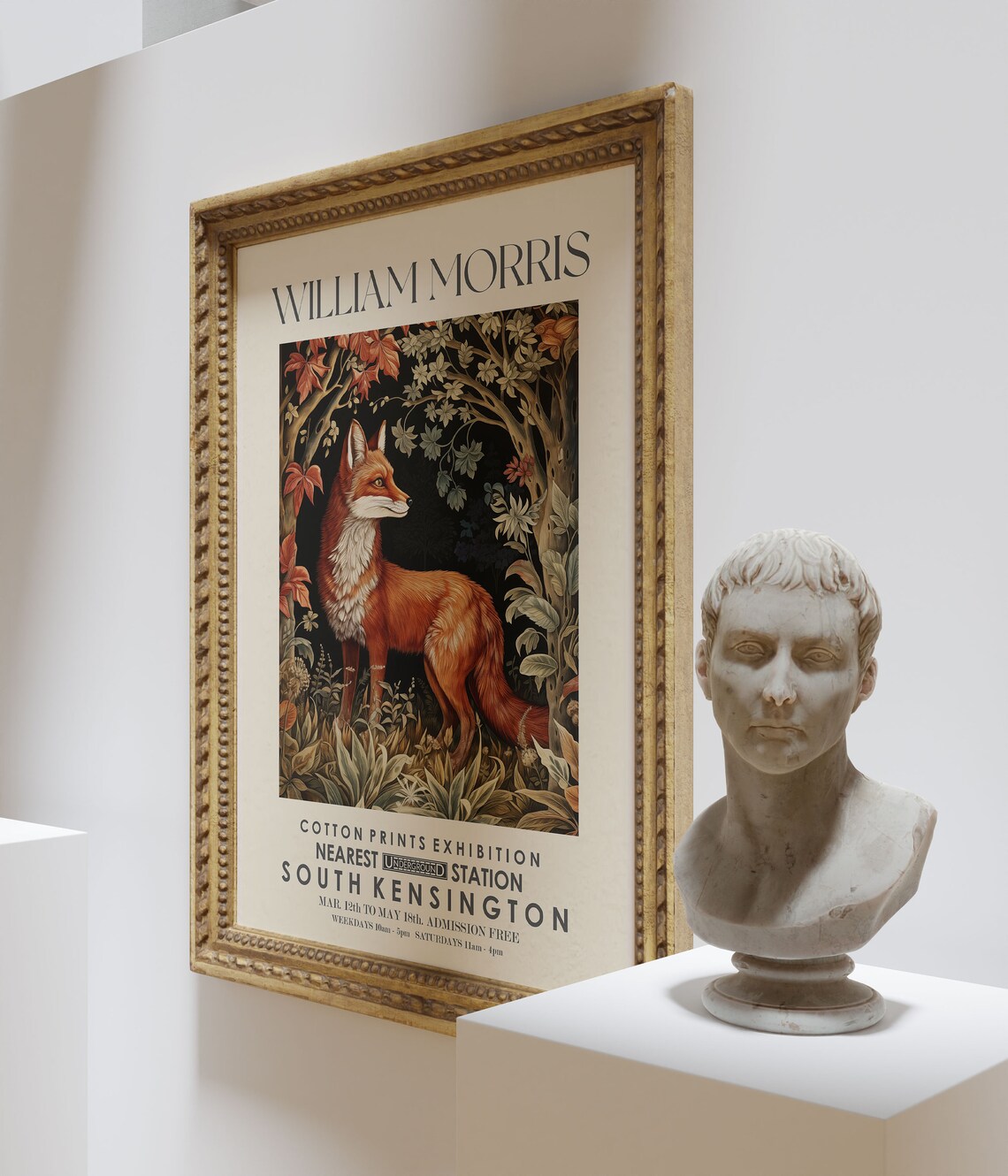 William Morris Fox Tapestry Style South Kensington Exhibition Poster - Image 3