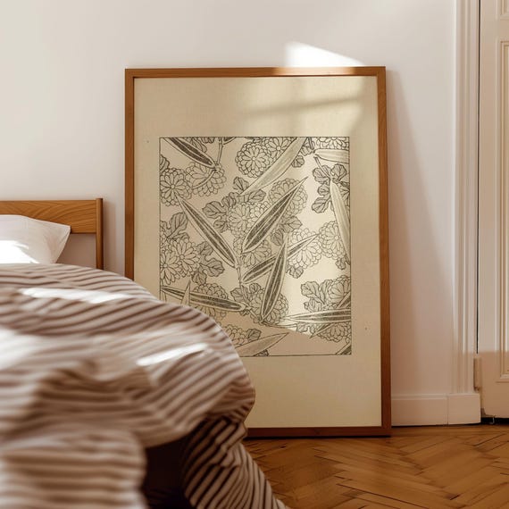 Korin Furuy Japanese Floral Ukiyo-E Poster