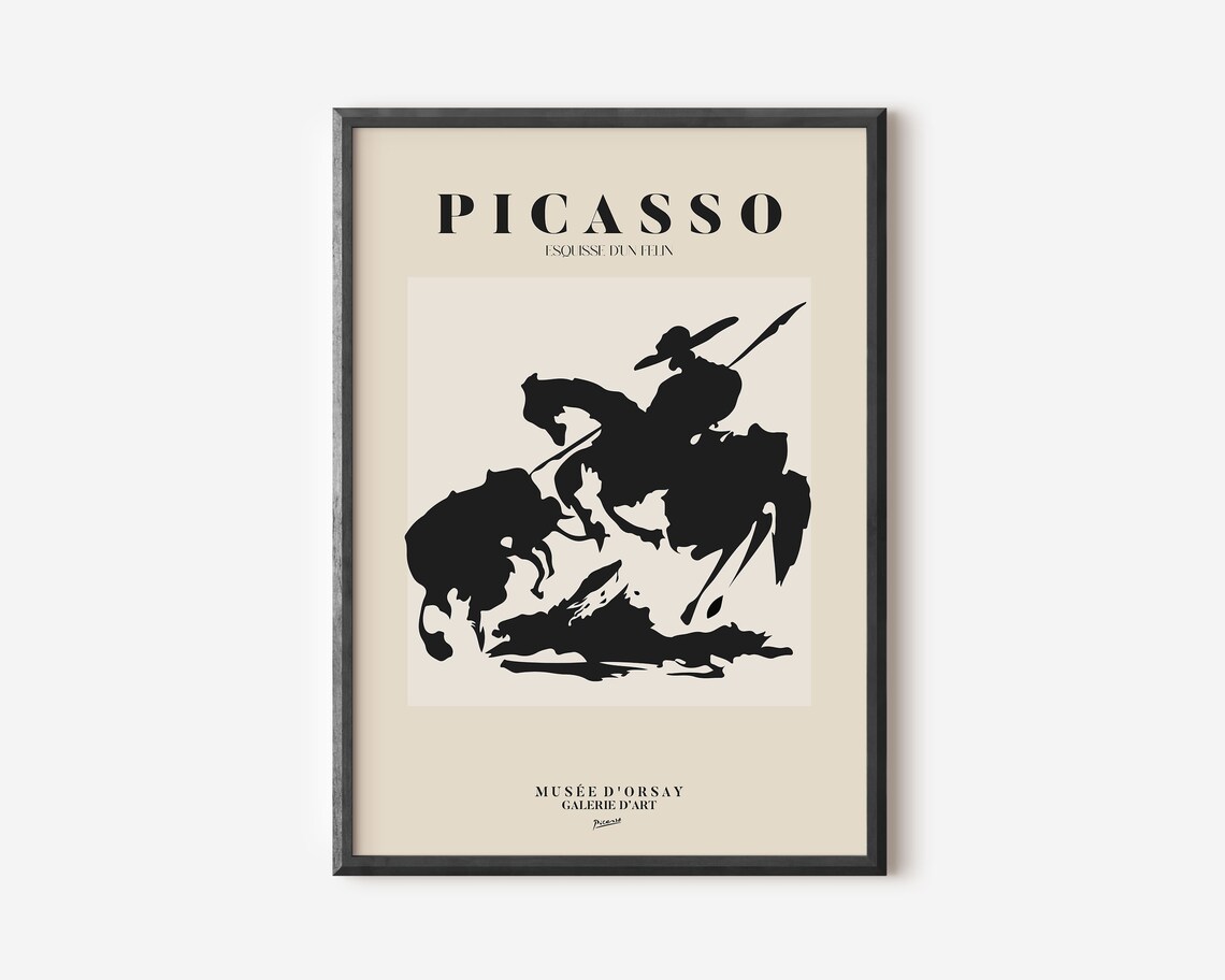 Picasso Bullfighter Picador Silhouette Exhibition Gallery Poster