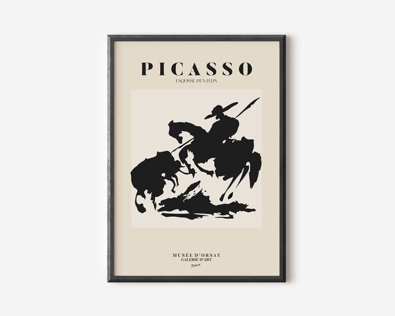 Picasso Bullfighter Picador Silhouette Exhibition Gallery Poster