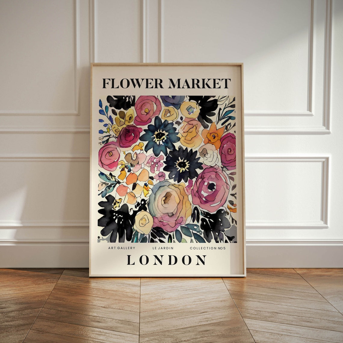 London Abstract Flower Market Print Colourful Plant Art Modern Gallery Wall Art Floral Poster Gift For Friend Living Room Uk Bedroom - Image 4