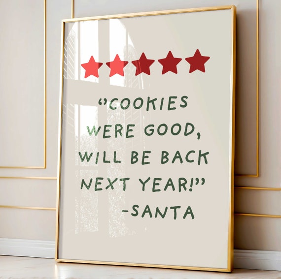 Funny Christmas Decor Christmas Wall Art Trendy Rating Sign Christmas Print Santa Decor Boho Christmas Decor Trendy Holiday Decor