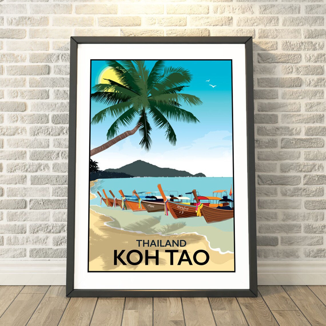 Koh Tao Thailand Travel Poster, Memory Print