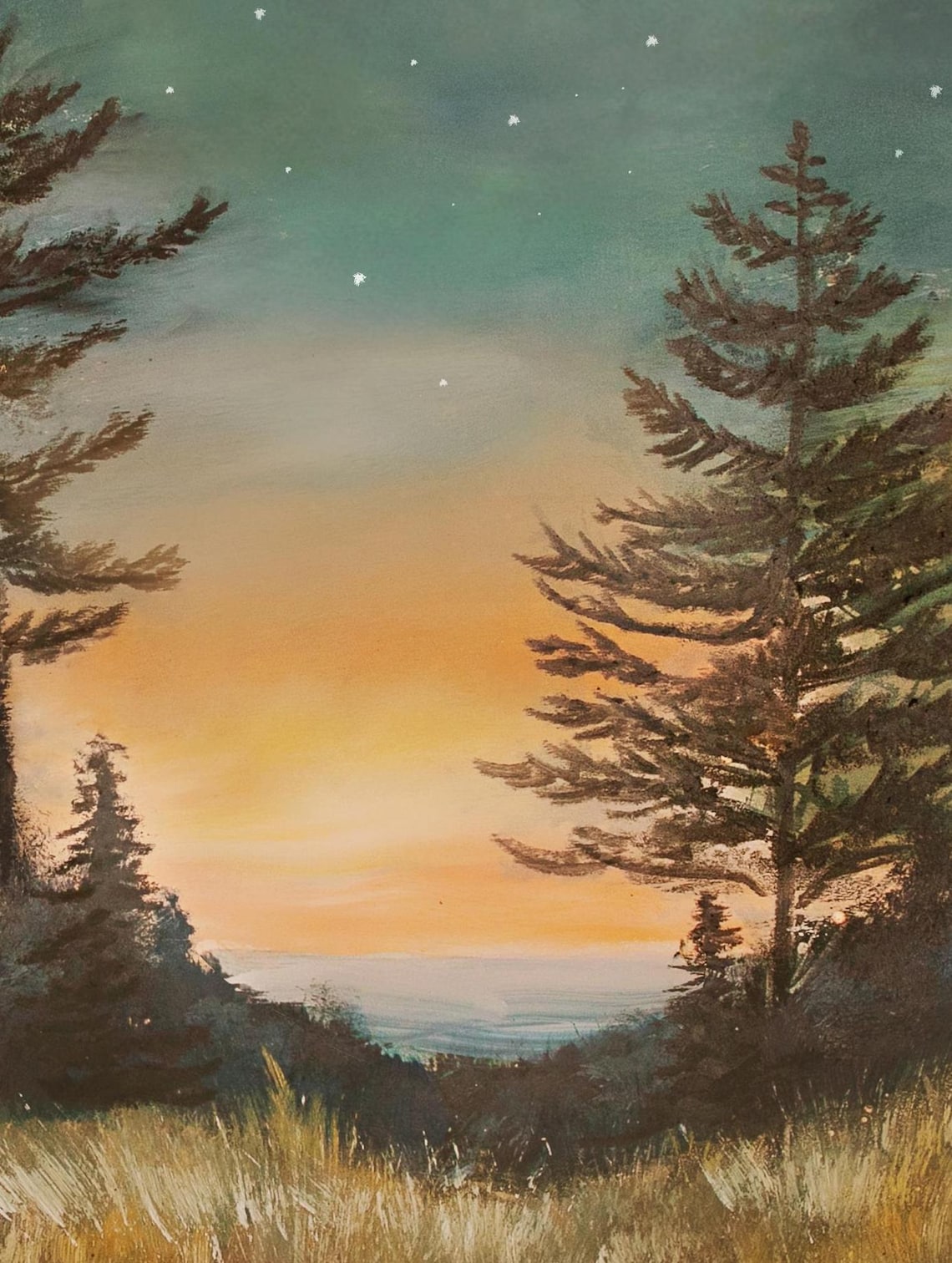Starry Night Sky, Pacific Northwest Art Print - Image 2