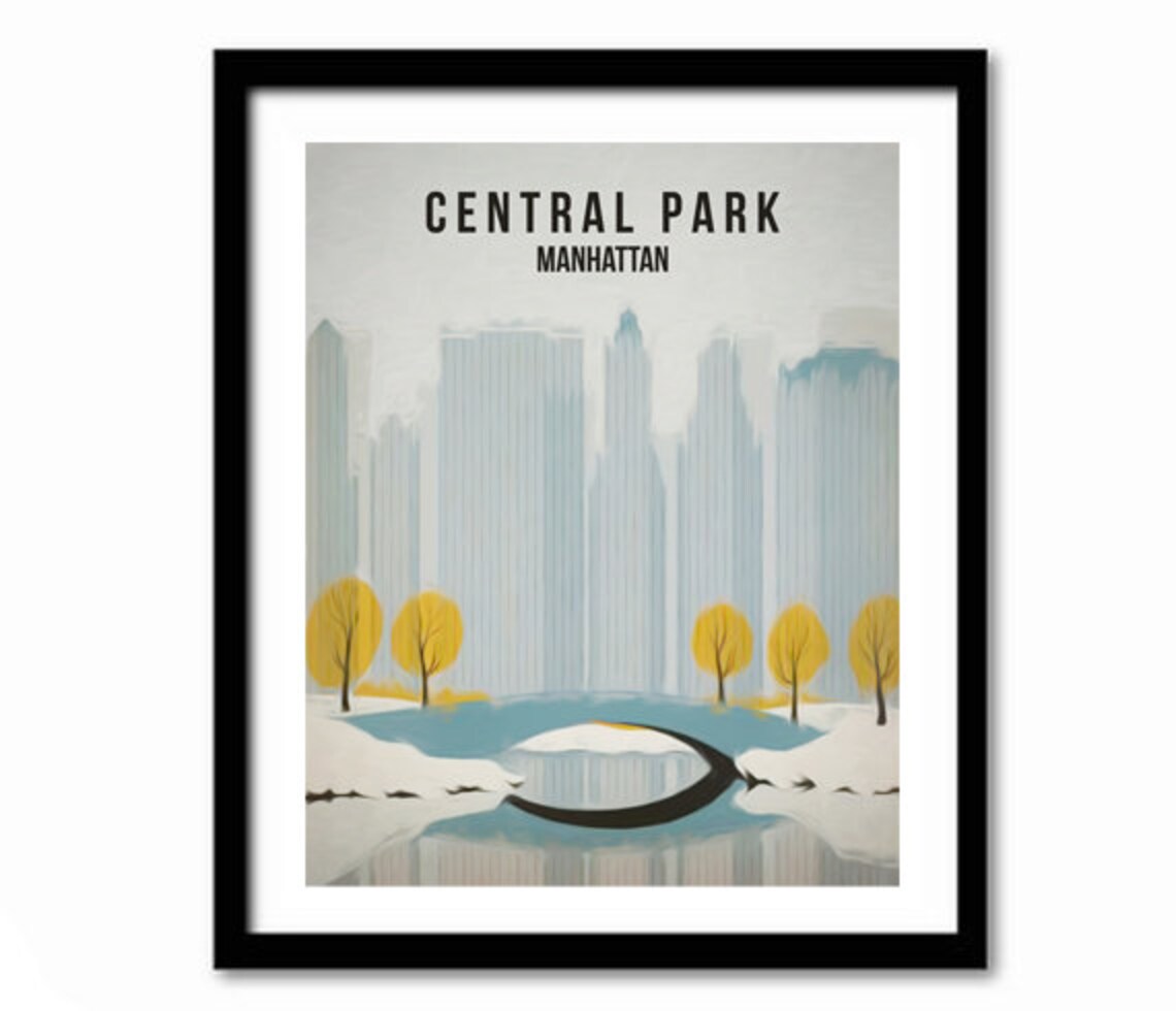 Central Park New York Travel Poster, Manhattan - Image 2