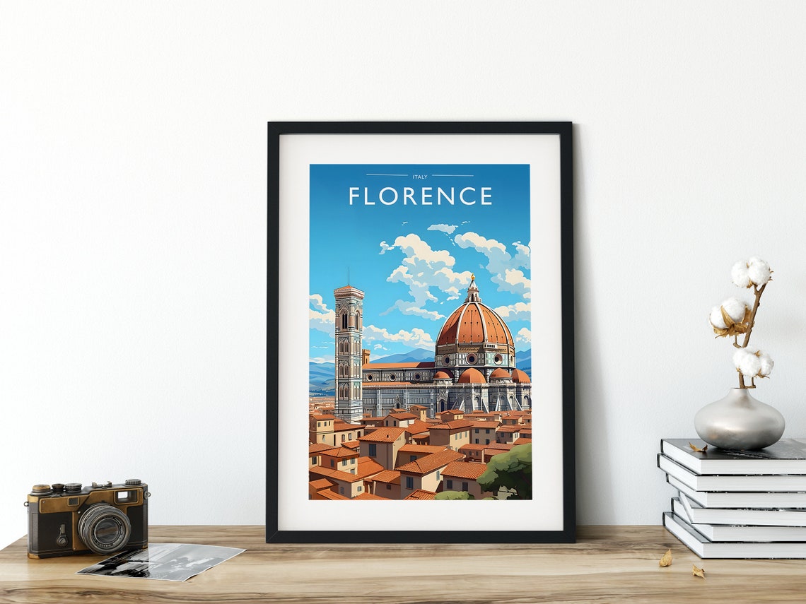 Florence Italy Cathedral Dome Terracotta Rooftops Travel Poster - Image 3