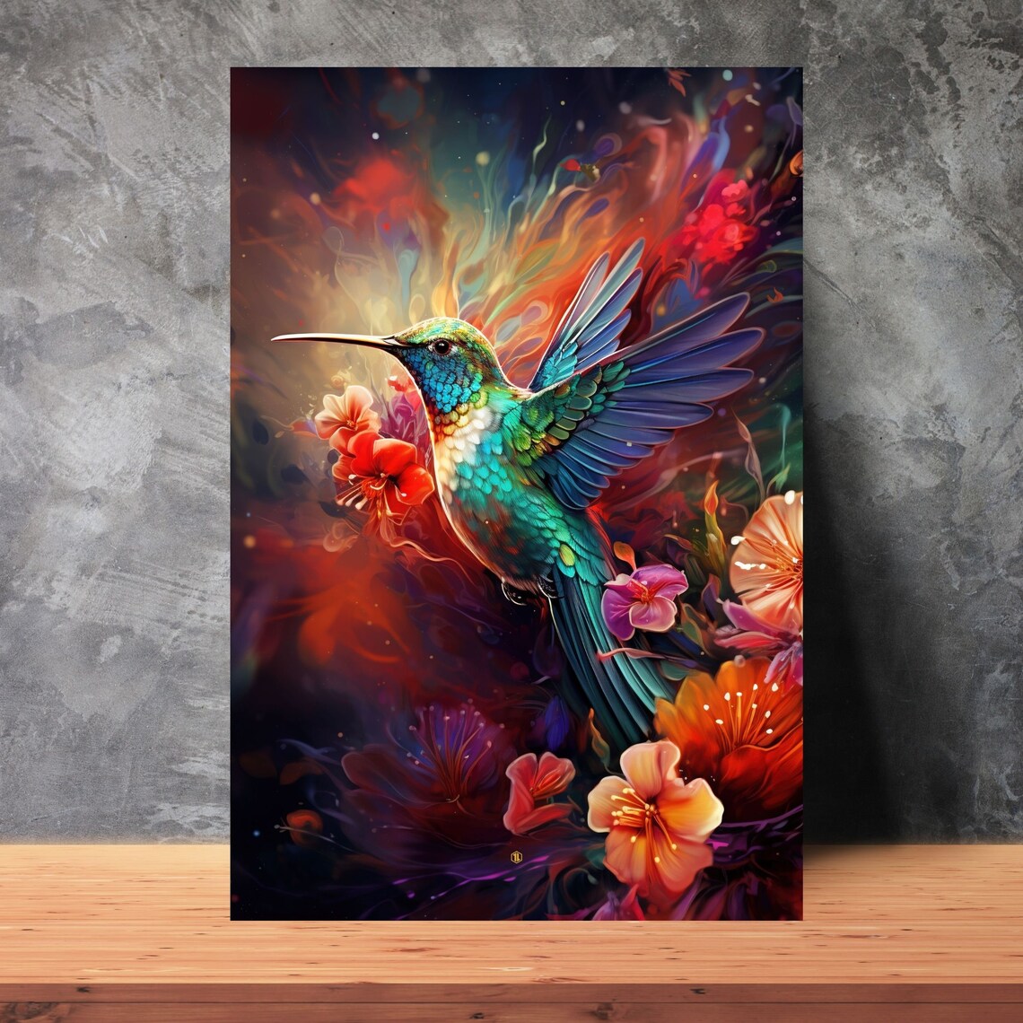 Hummingbird Animal Wall Art Print, Office Decor - Image 3