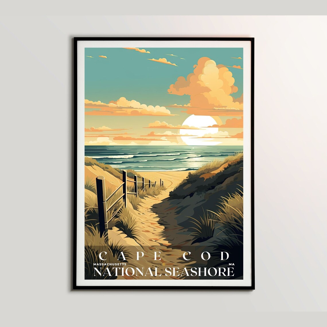 Cape Cod National Seashore Retro Travel Poster
