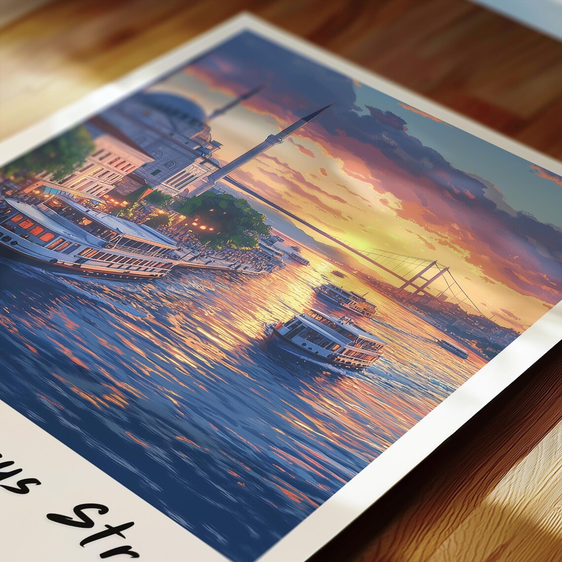 Bosphorus Strait Travel Poster, Minimalist Turkey - Image 2