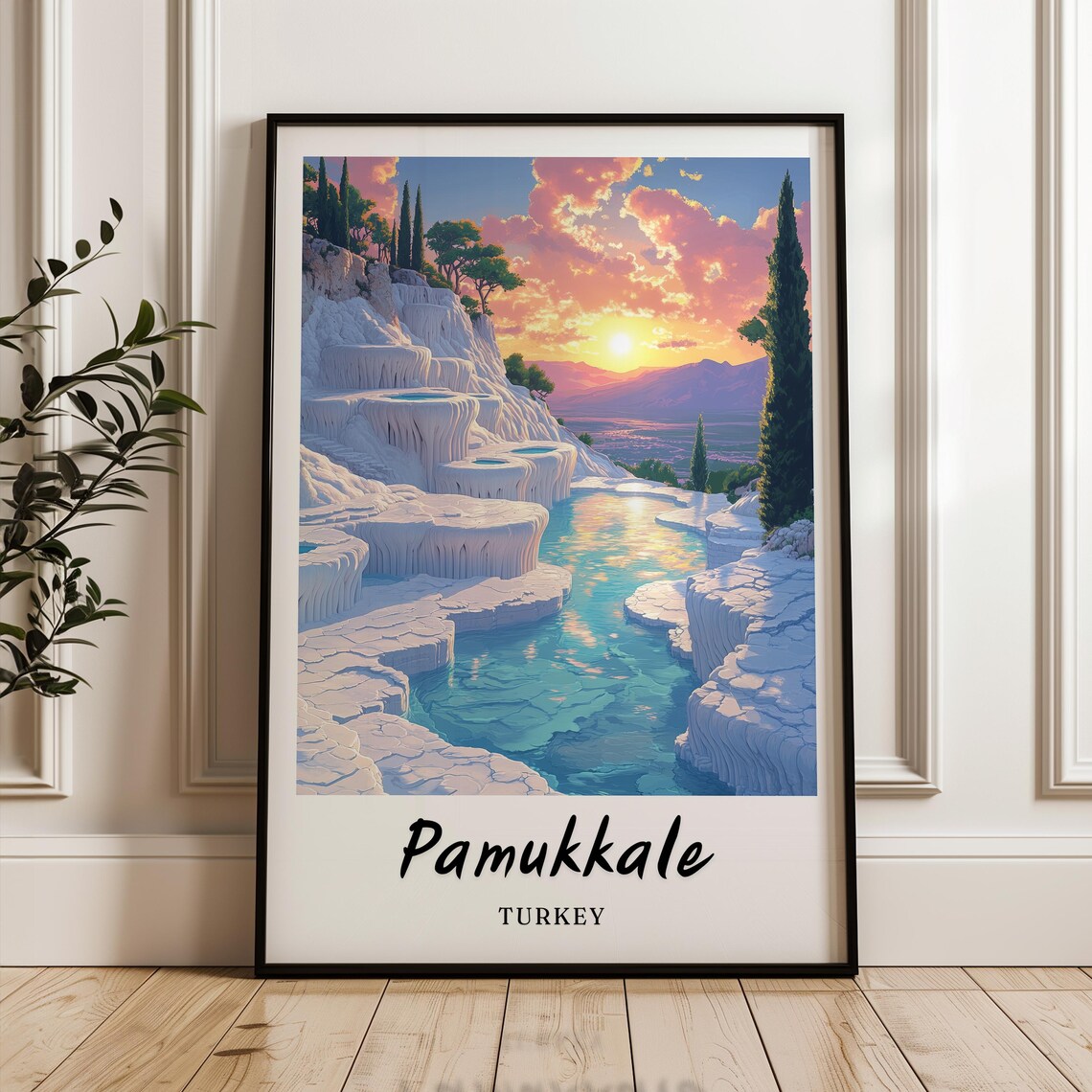 Pamukkale Turkey Minimalist Travel Poster