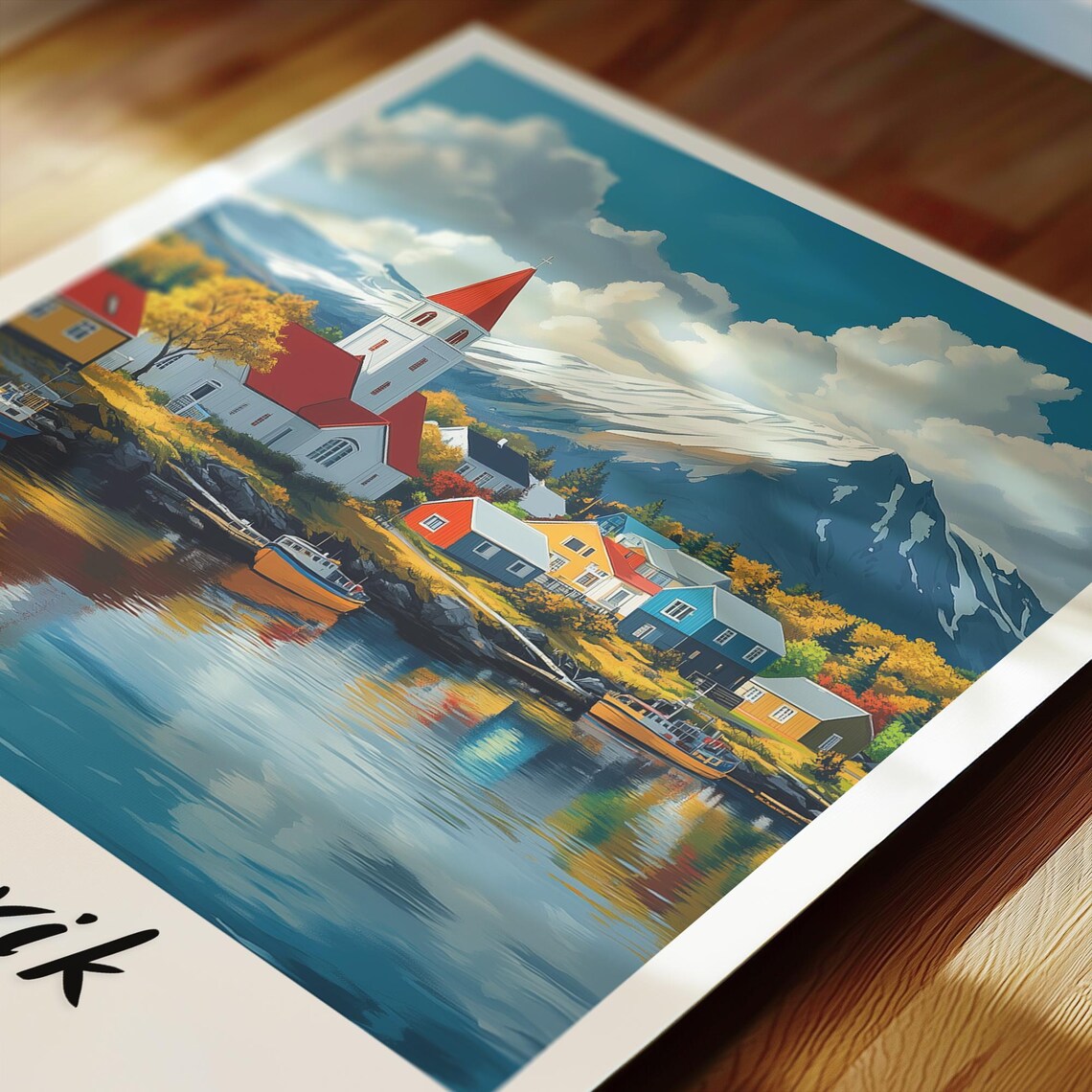 Husavik Iceland Minimalist Travel Poster - Image 2