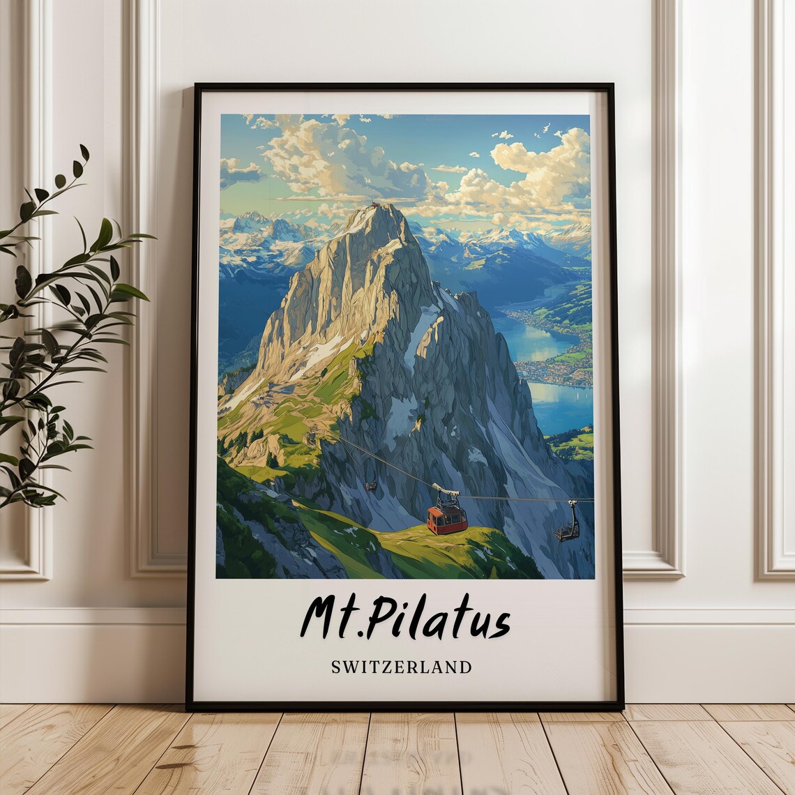 Mtpilatus Switzerland Travel Poster, Minimalist
