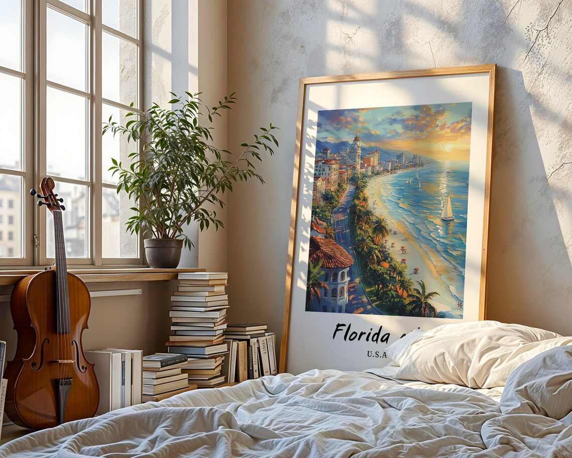 Florida City USA Travel Poster, Minimalist Art Print - Image 3