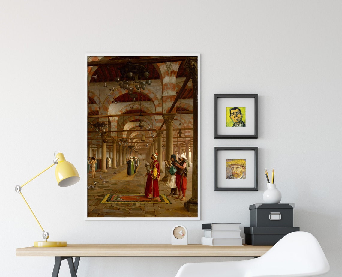 Jean Leon Gerome Prayer In The Mosque 1871 Orientalist Art Print - Image 3