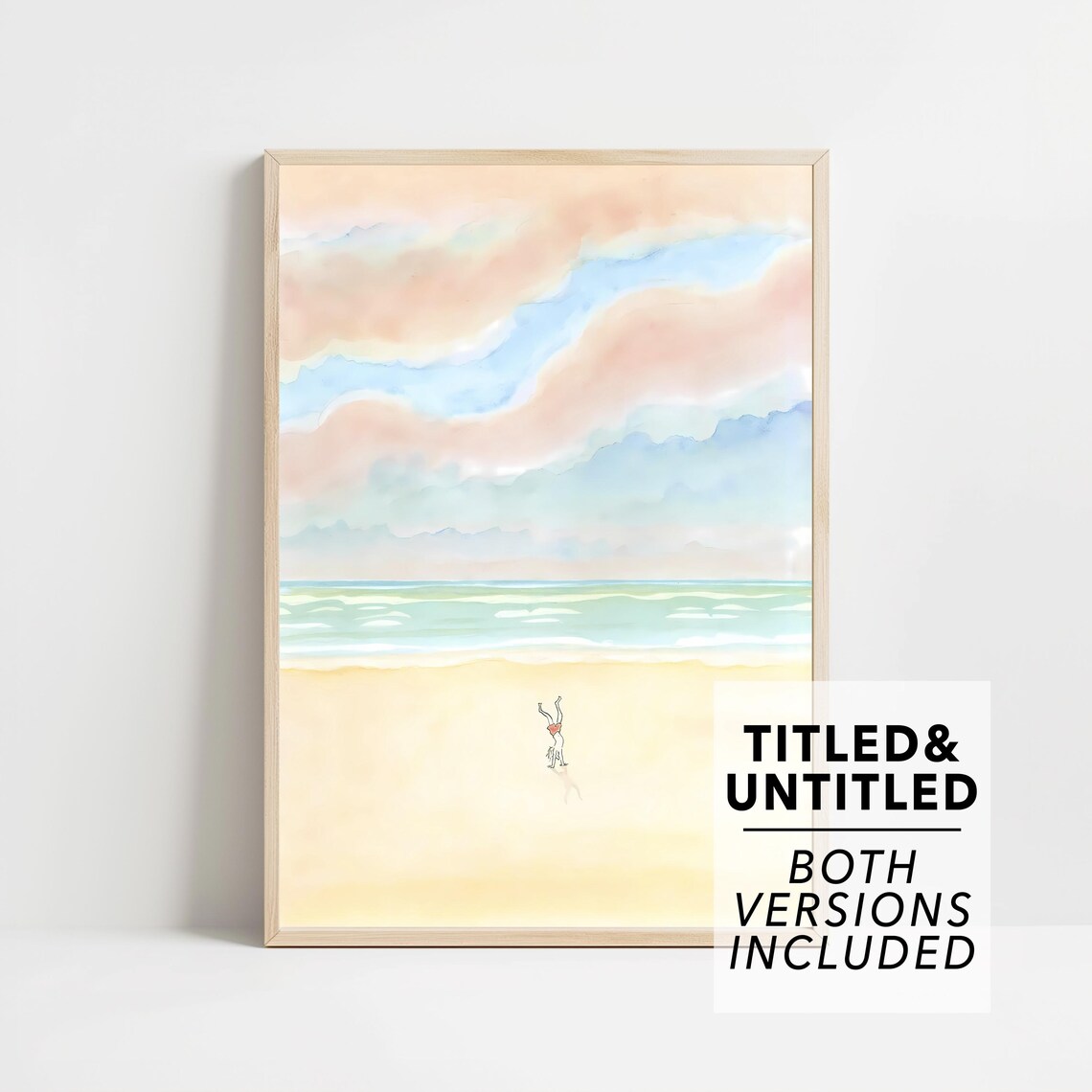 The New Yorker August 11 1997 Pastel Beach Handstand Figure Poster